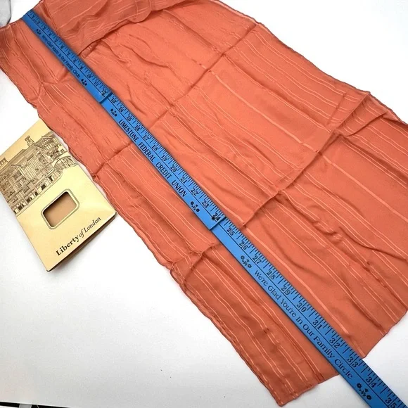 Liberty of London 100% Silk Coral Scarf Italy NWT - Picture 7 of 16